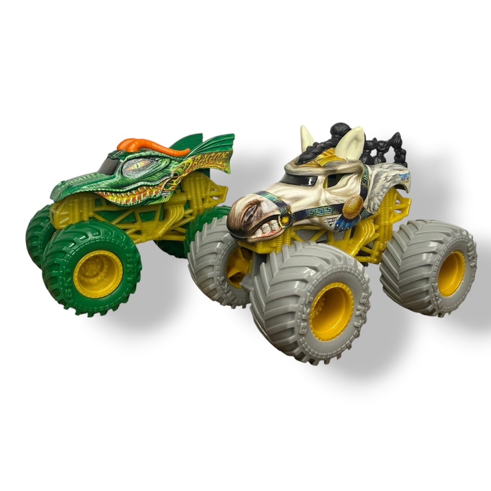 Monster Jam 1:64 Lot of 2 Toy Trucks Tempest Steed & Dragon